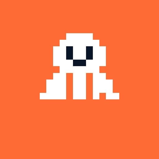 Genesis Octopi #2 - White pixel octopus